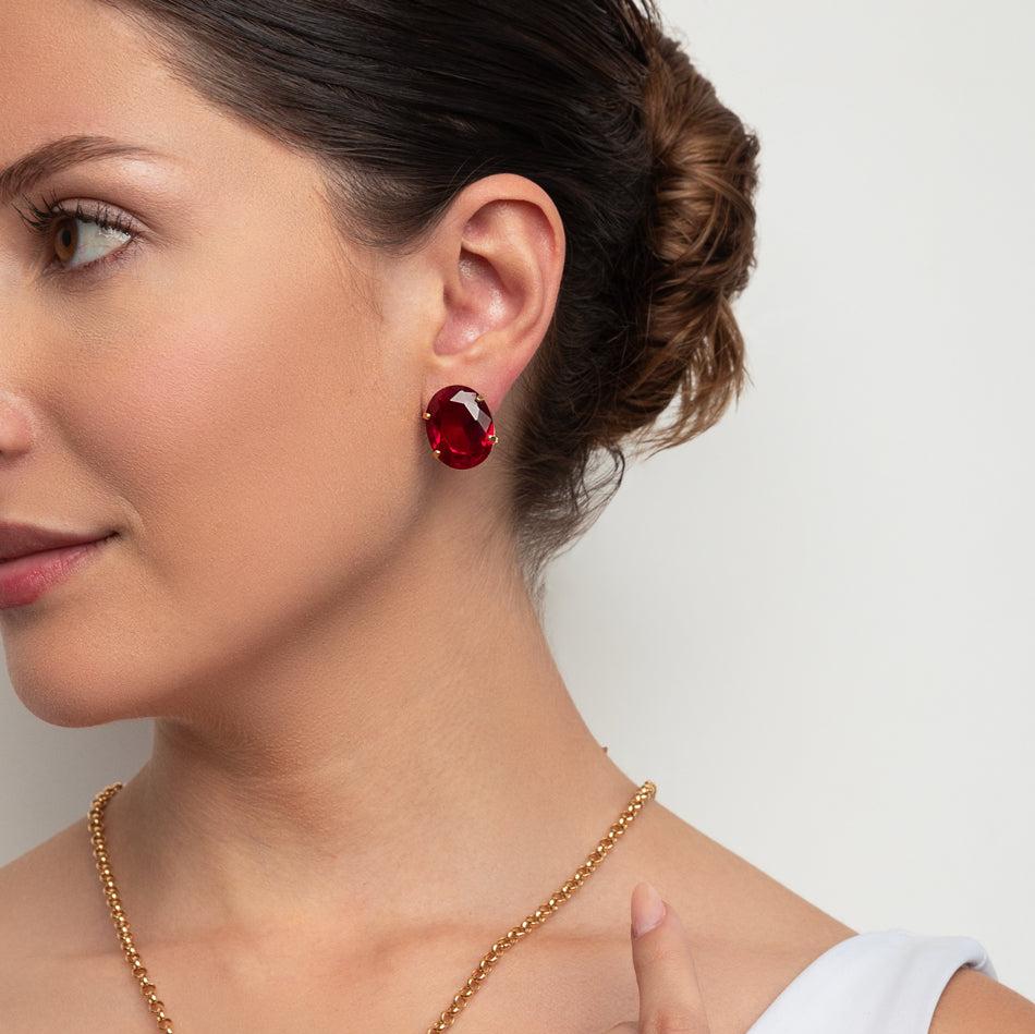Bold Garnet Earrings