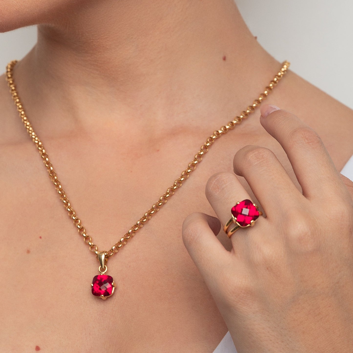 Garnet Pineapple Cut Pendant