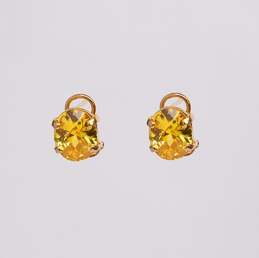 Yellow Topaz Pineapple-Cut Earrings