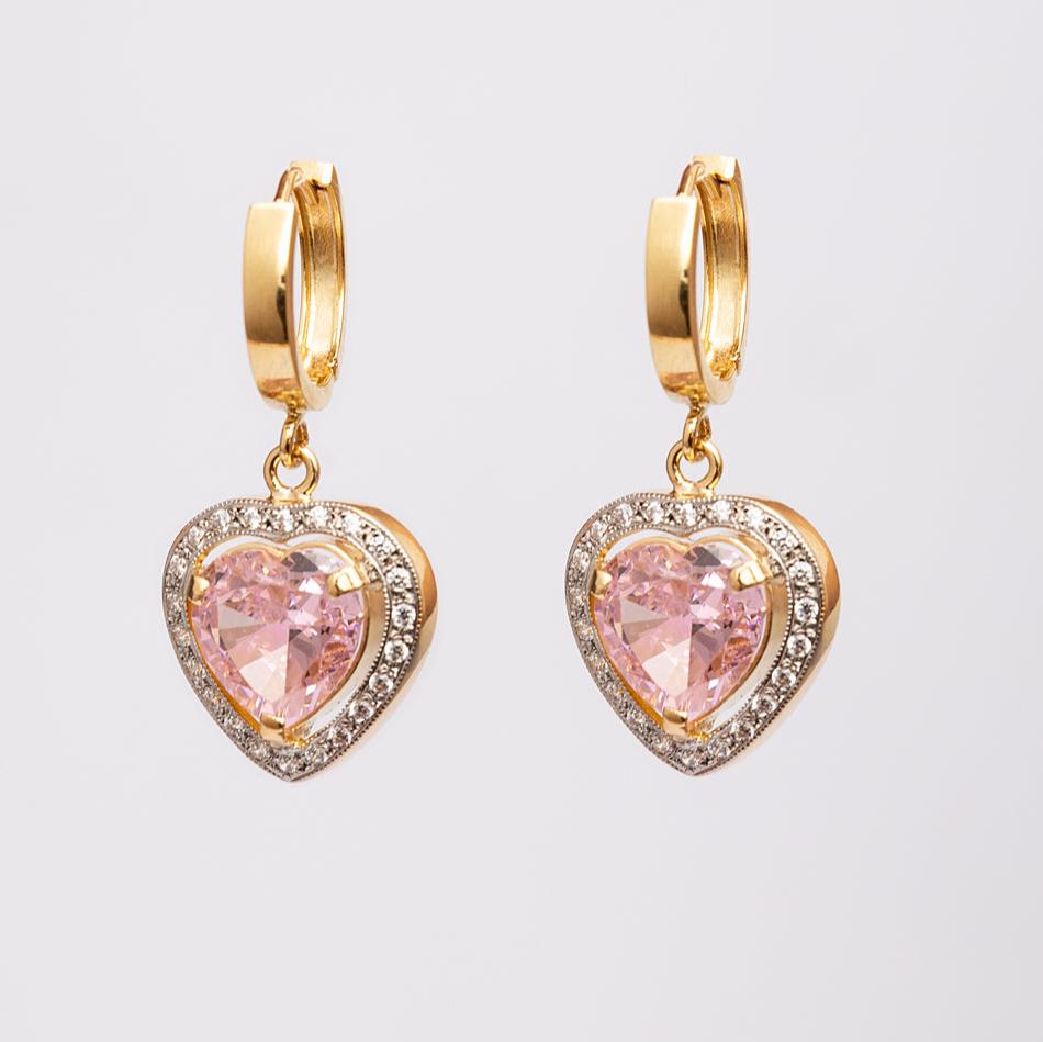 Morganite Heart Earrings