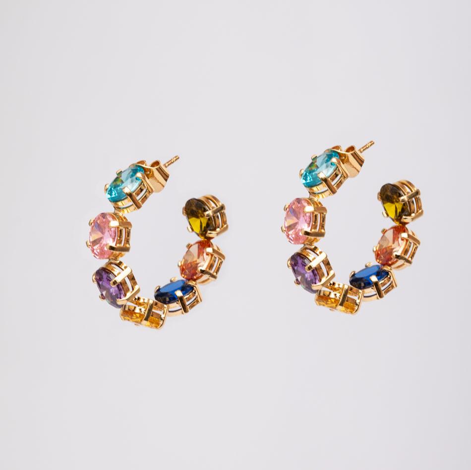 Luminous Facet Hoops Earrings