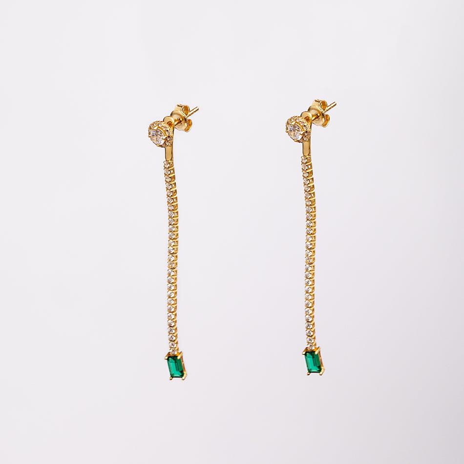 Italian Zirconia and Tourmaline Drop Earrings