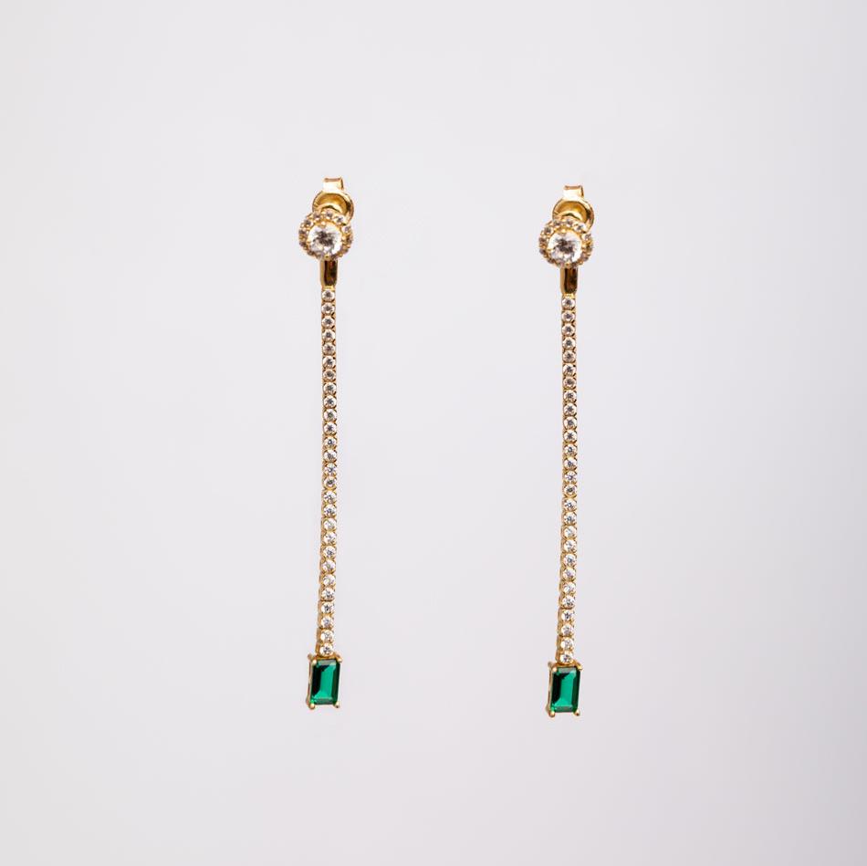 Italian Zirconia and Tourmaline Drop Earrings