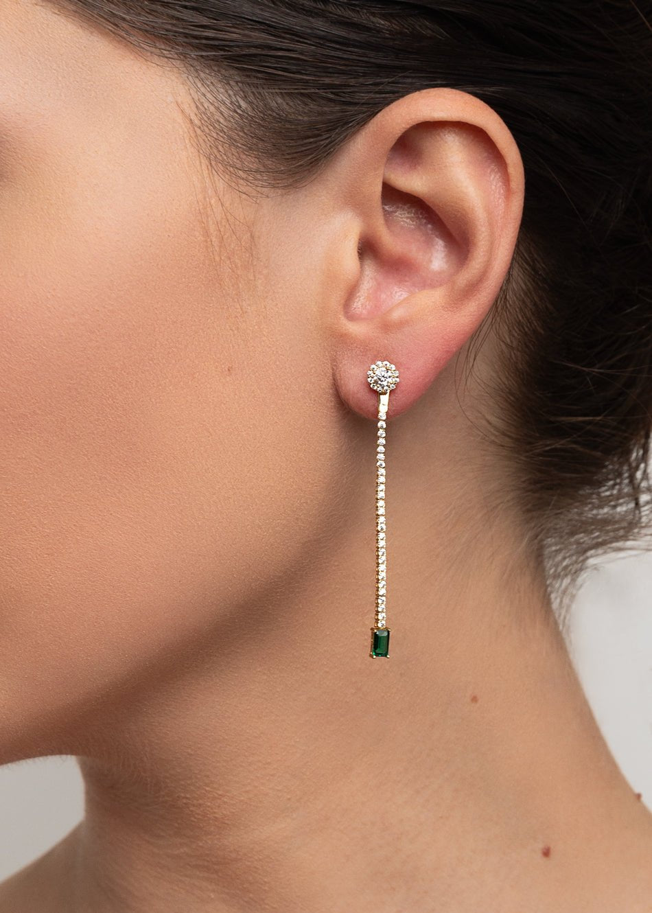 Italian Zirconia and Tourmaline Drop Earrings