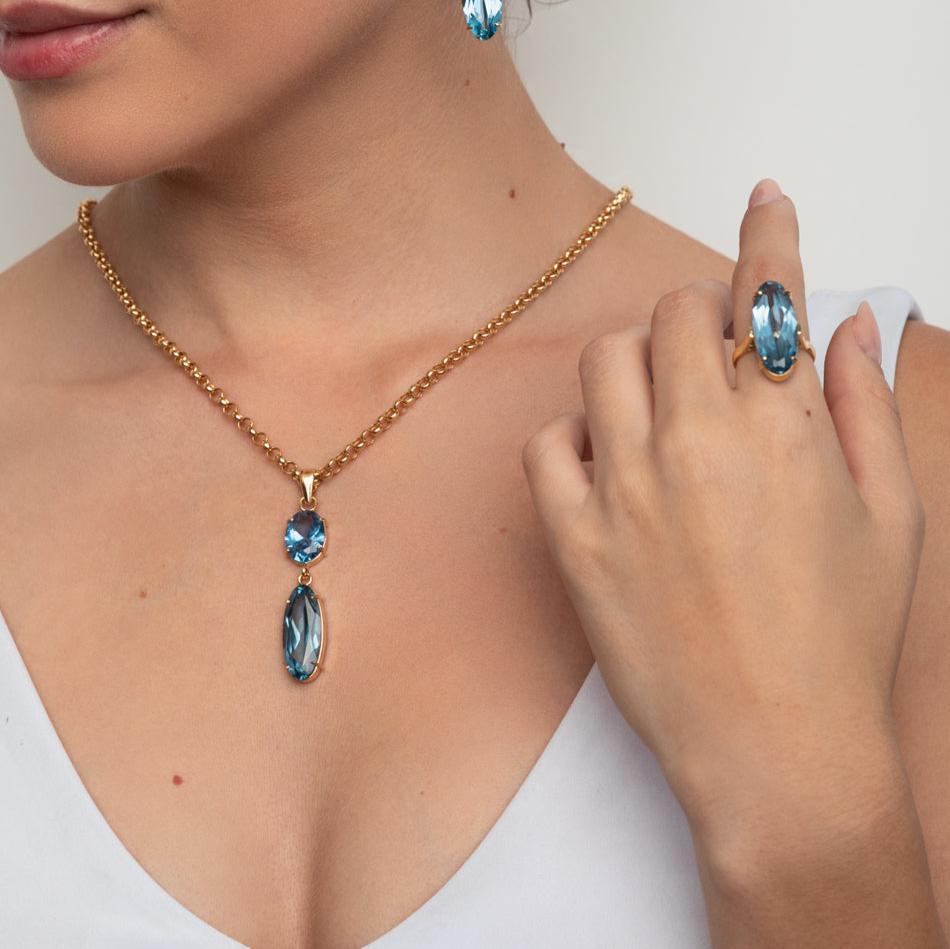 Aquamarine Drop Pendant
