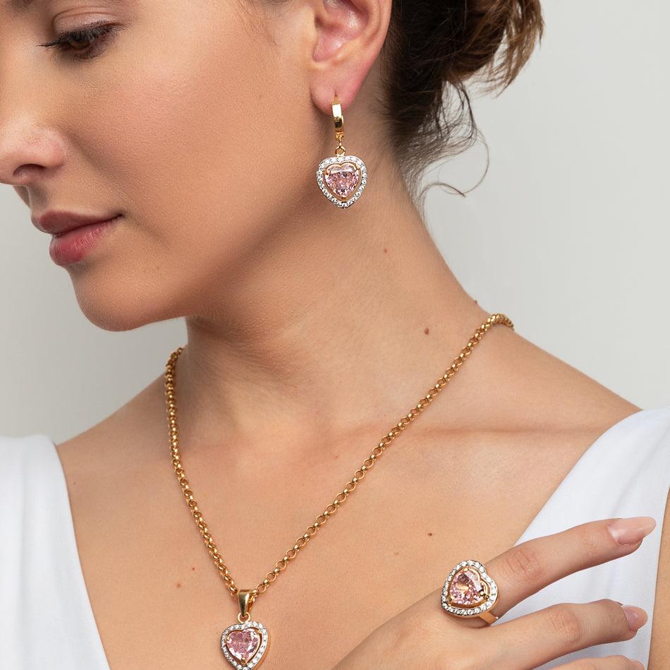 Morganite Heart Earrings