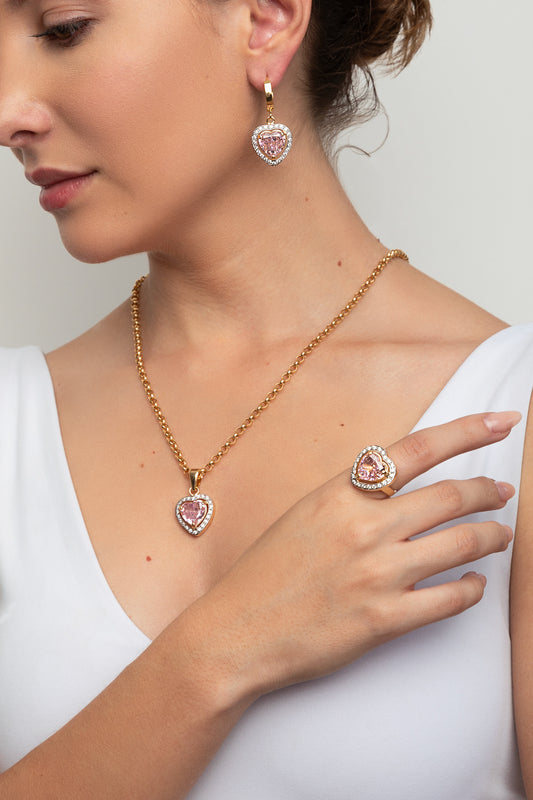 Morganite Heart Set